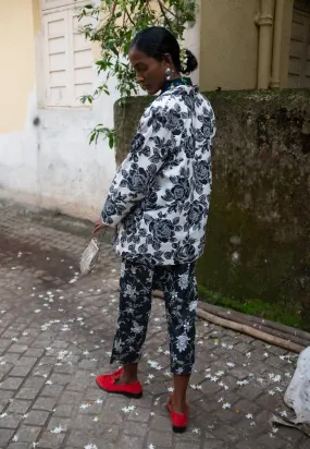 1980s FLORAL PRINT TROUSERS