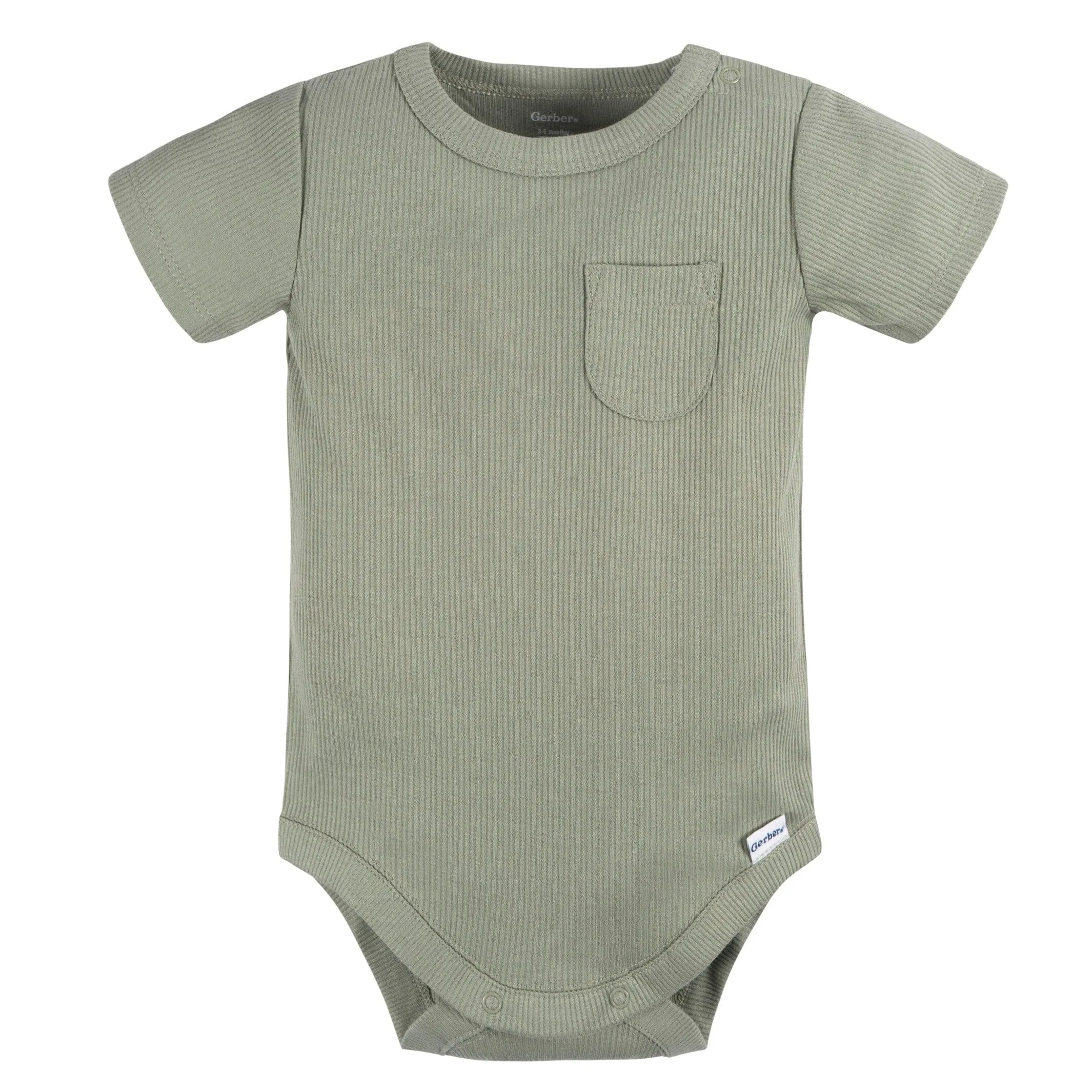 2-Piece Baby Boys Olive Bodysuit and Shorts Set