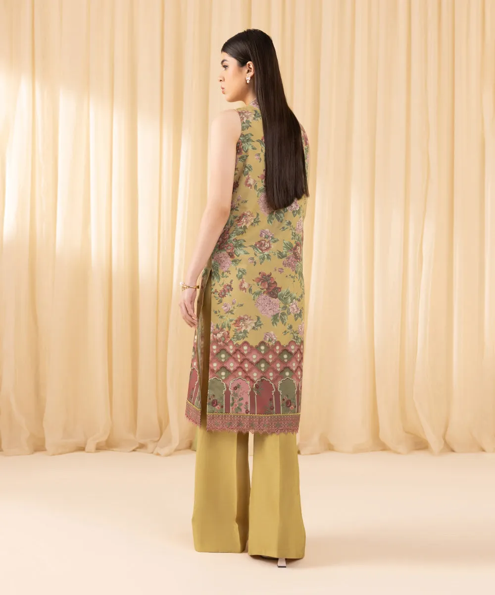 2 Piece - Printed Silk Suit