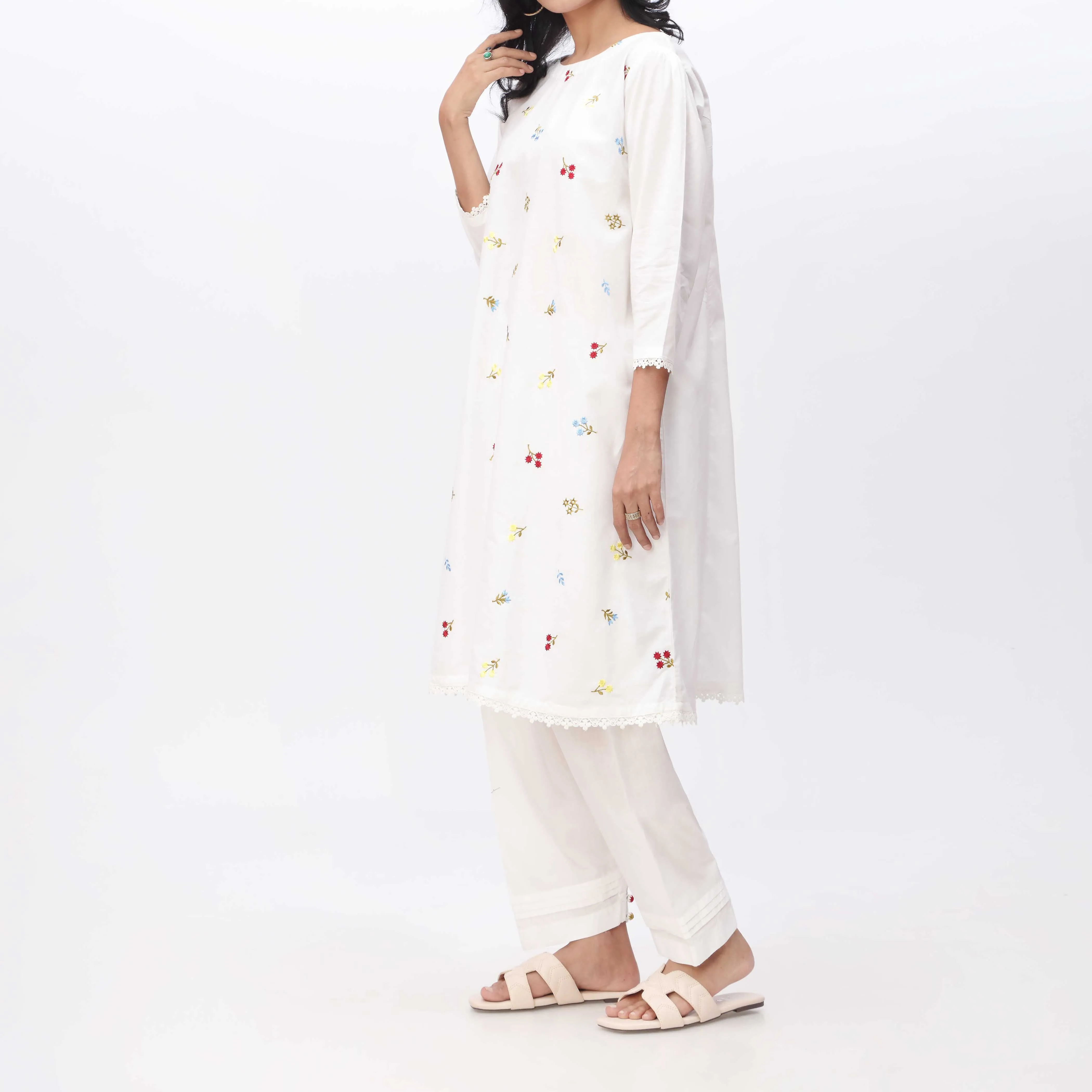 2PC- Embroidered Cambric Shirt & Trouser PS3337