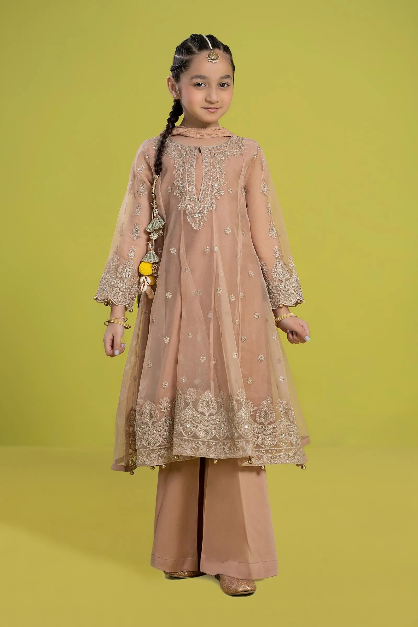 3 Piece Embroidered Organza Suit | MKS-EF24-05