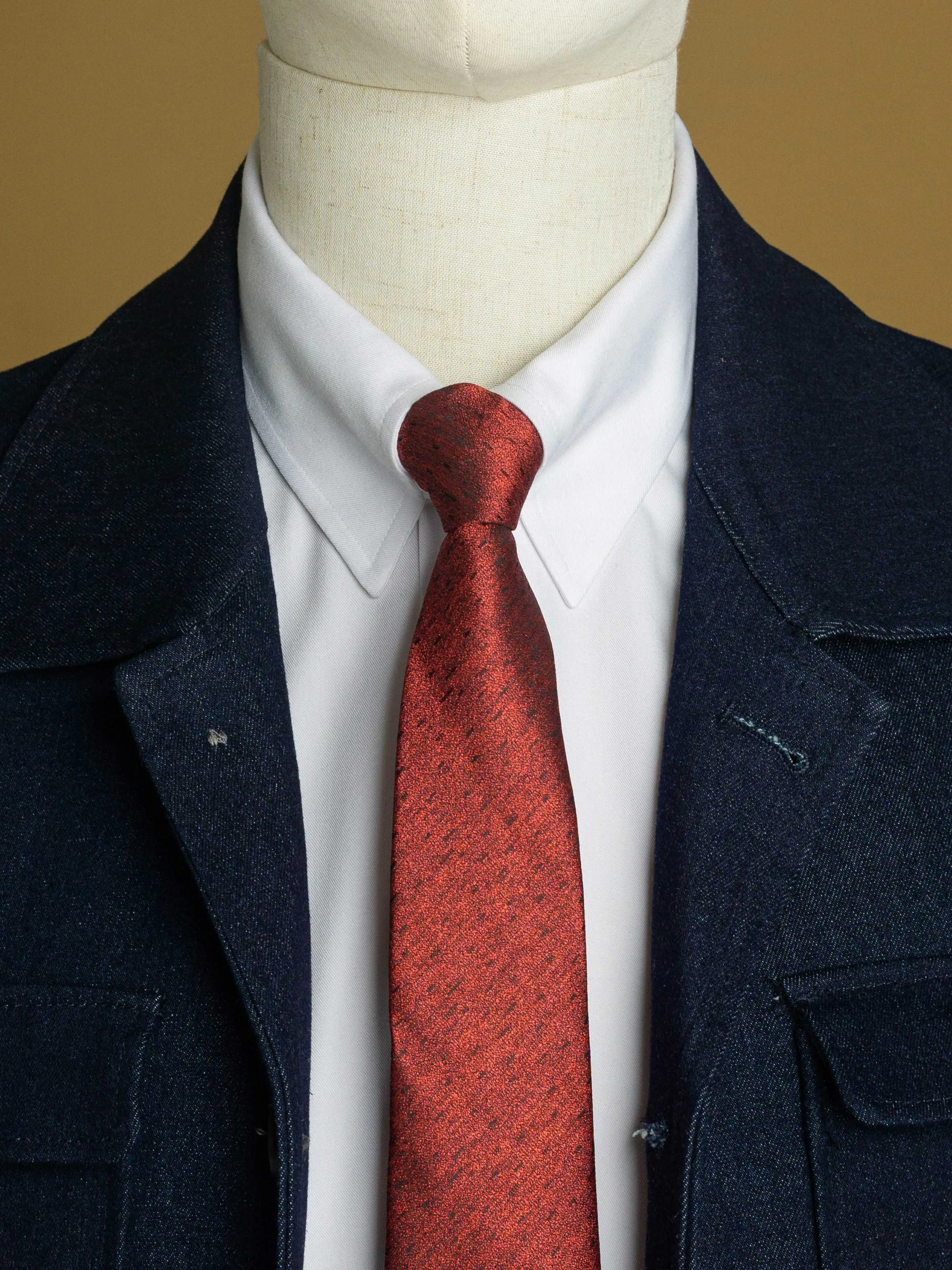 Abstract Tie - Red with Mini Black Lines