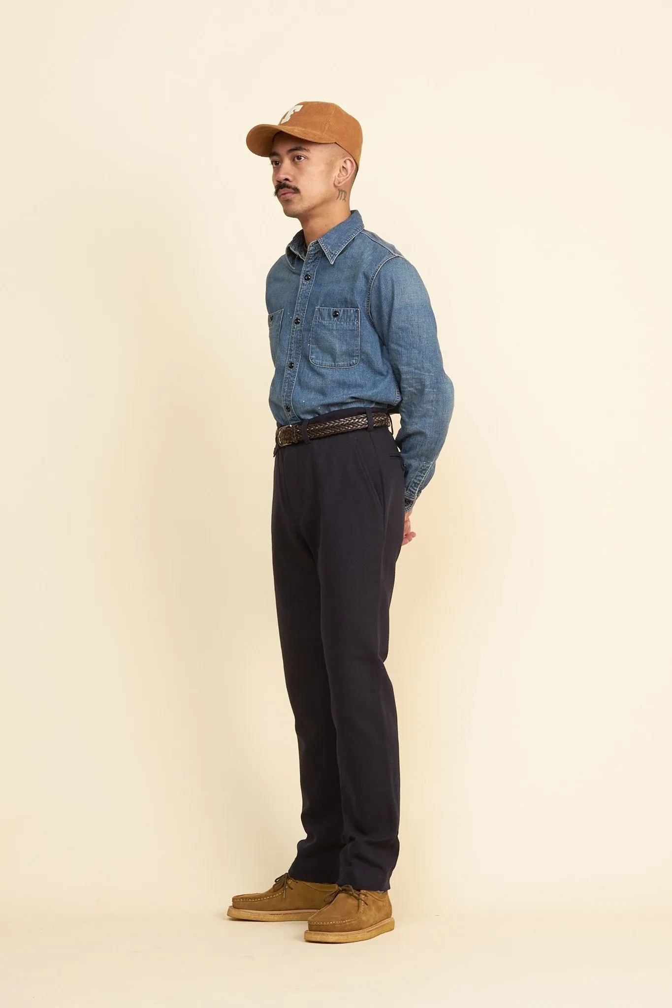 Addict Clothes Herringbone Trousers - Navy