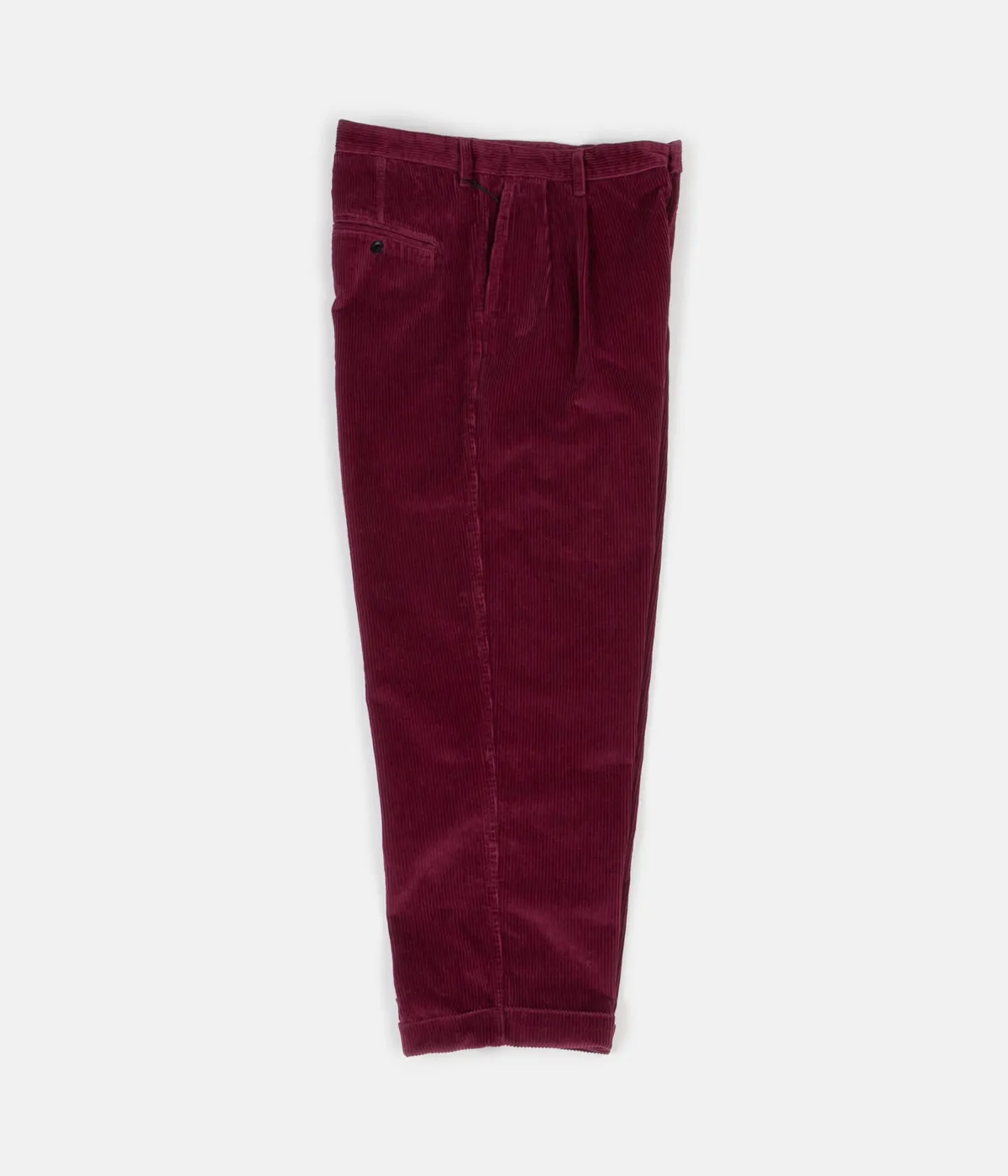 Albam Cord Pleat Trousers - Maroon