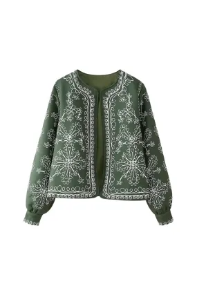 'Alice' Ethnic-Inspired Printed Open Cardigan