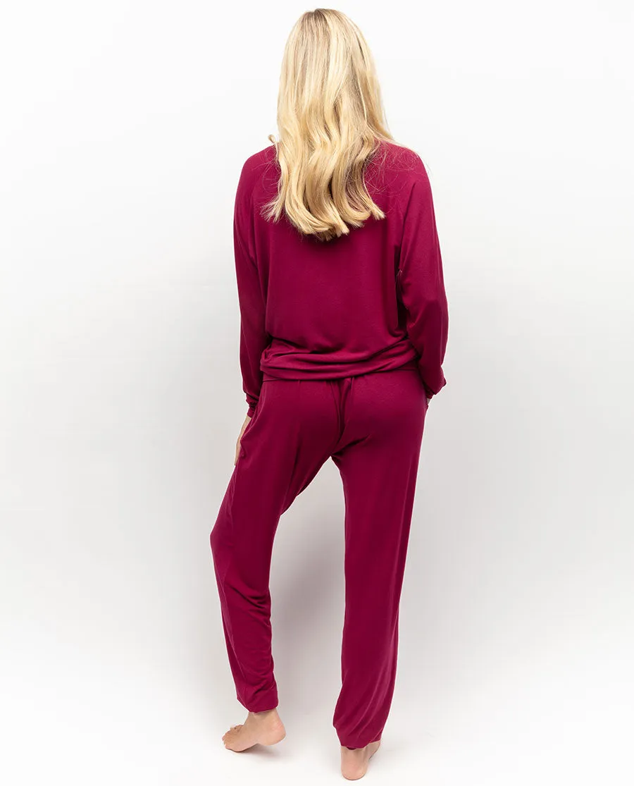 Aliyah Magenta Slouch Jersey Pyjama Set