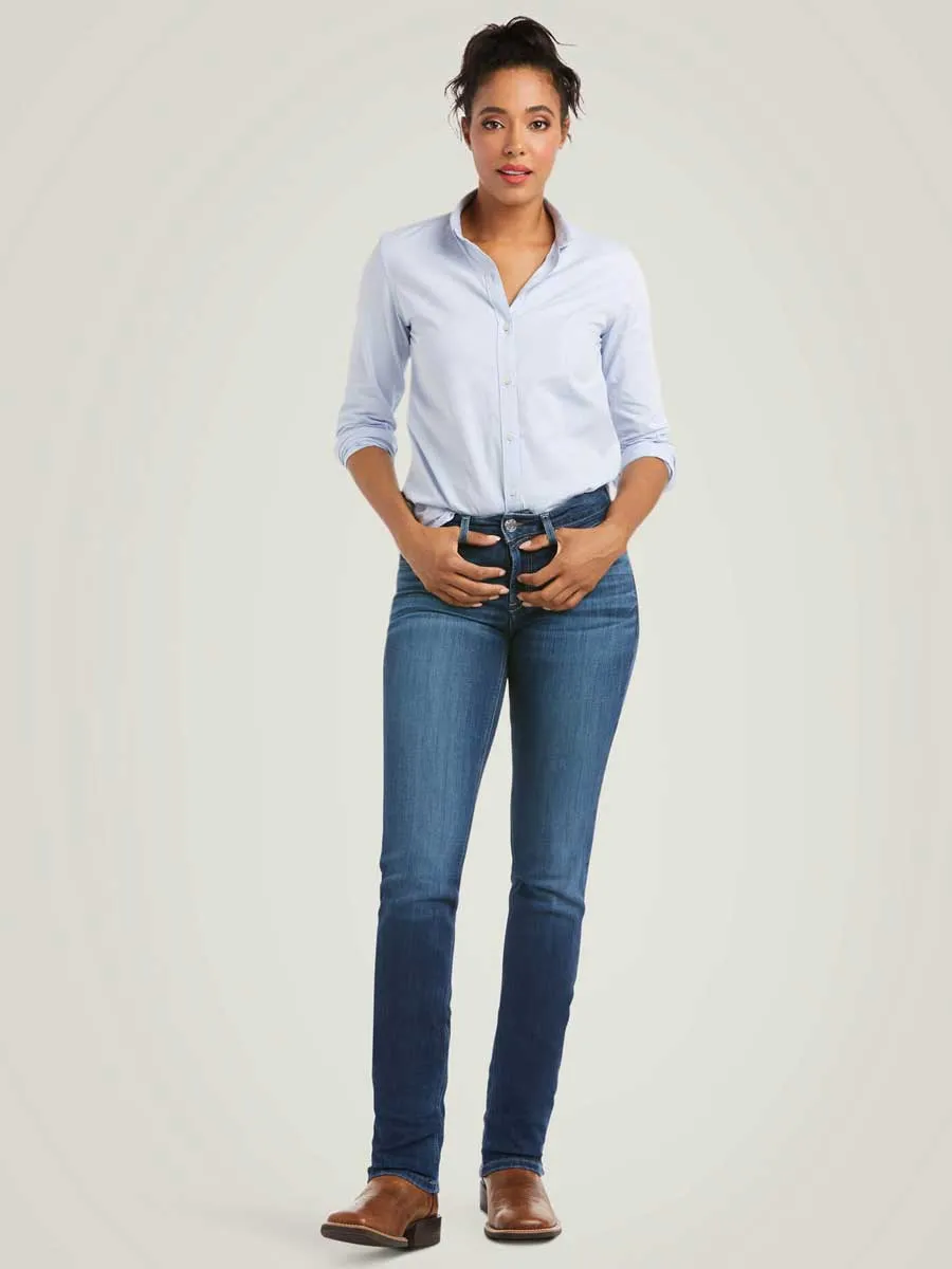 ARIAT R.E.A.L Perfect Rise Abby Straight Jeans - Women's - Mackenzie Blue