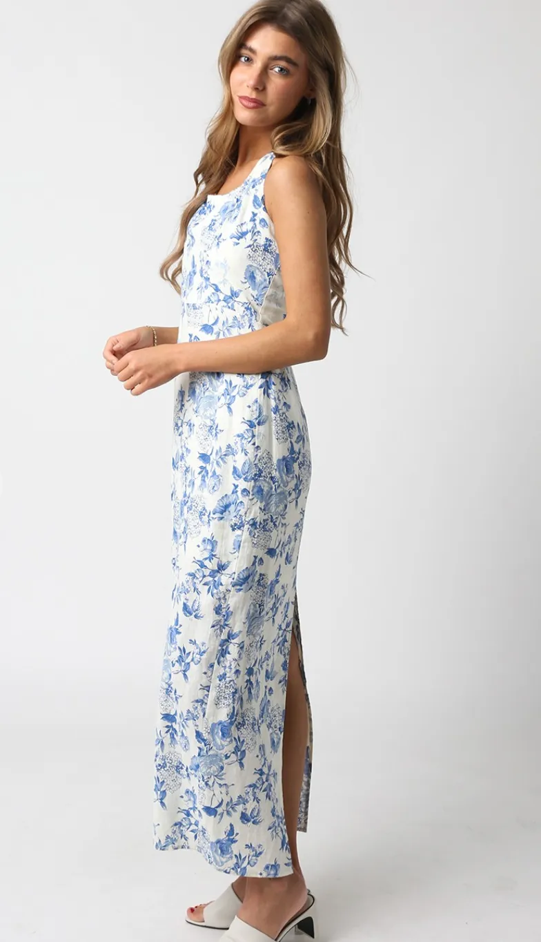 Ashley Blue Floral Midi Dress