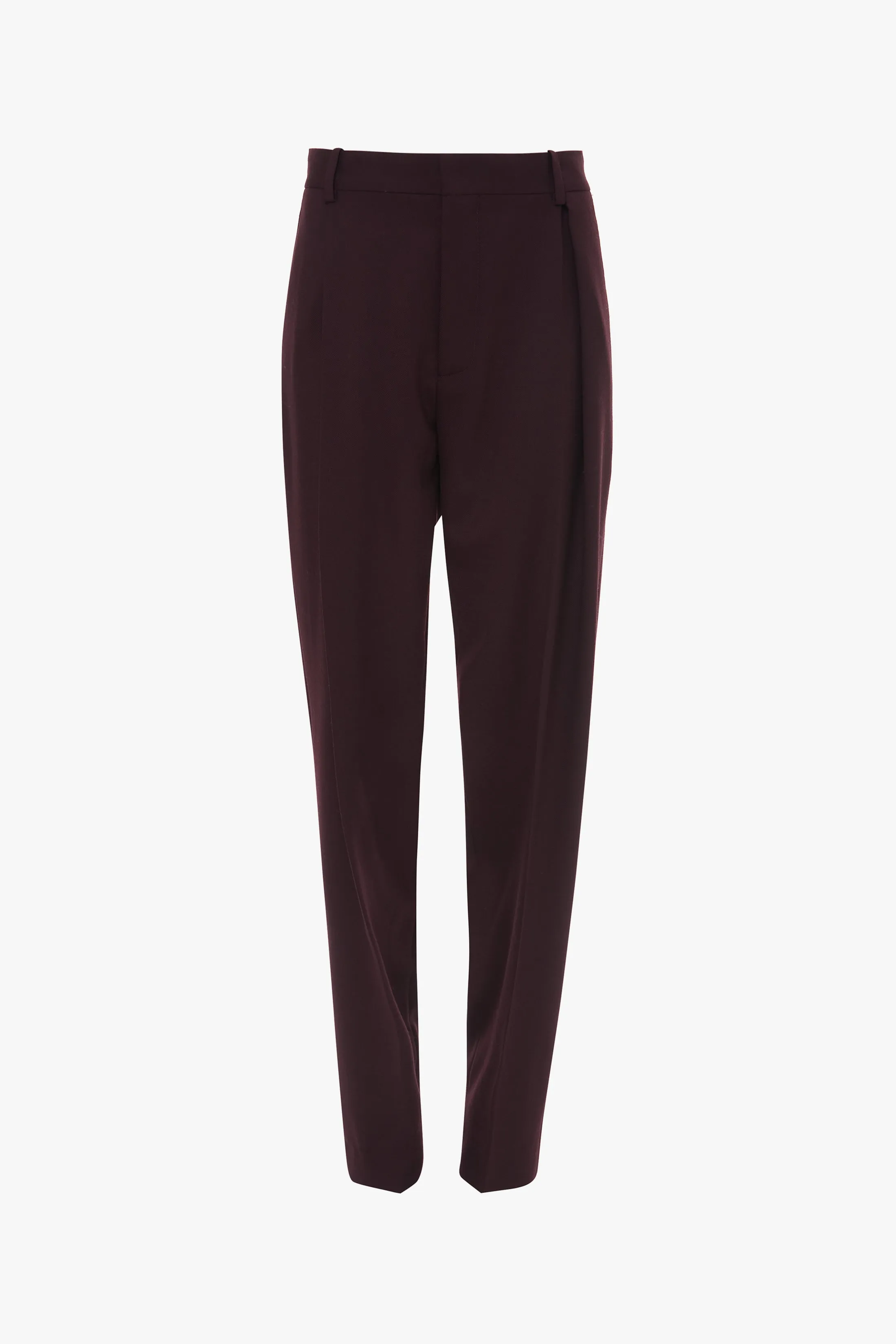 Asymmetric Chino Trouser In Deep Mahogany