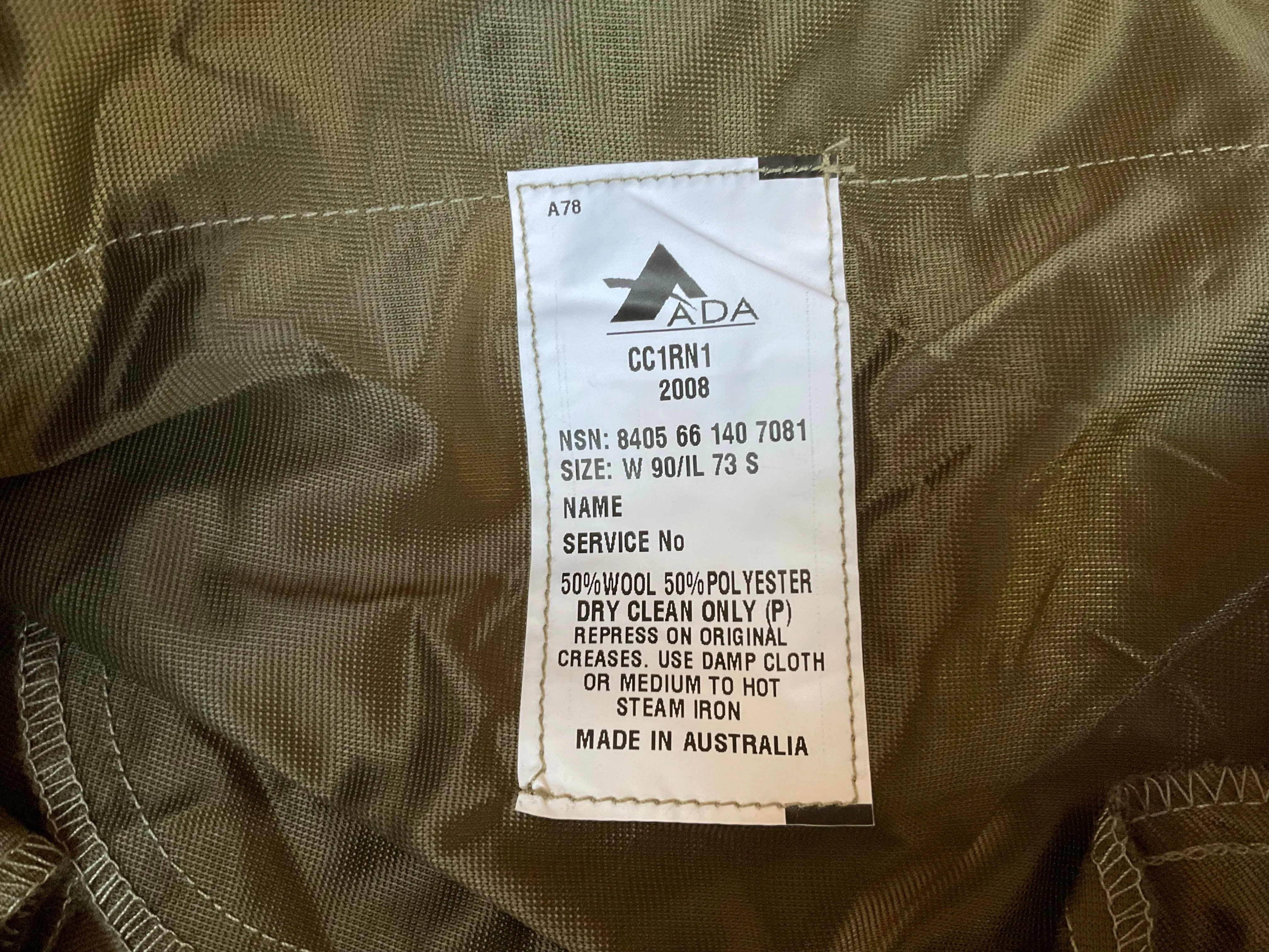 Australian Army trousers, 35”