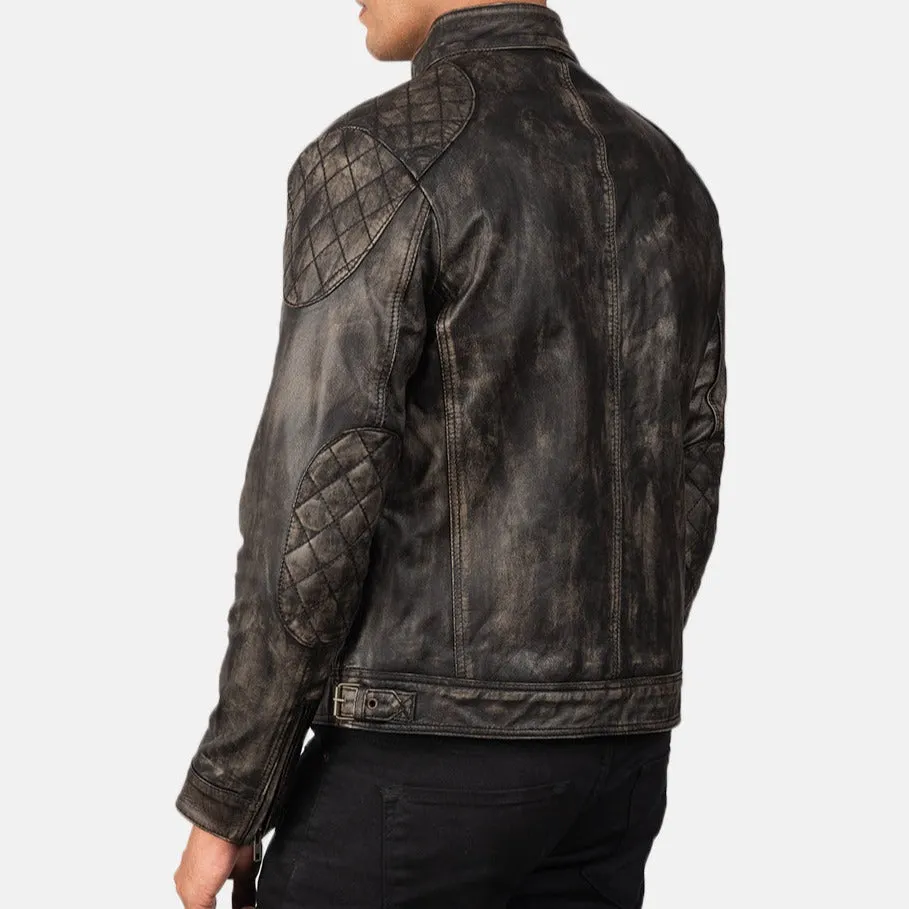 BIKER-1432 MUSH Distressed Brown Leather Jacket