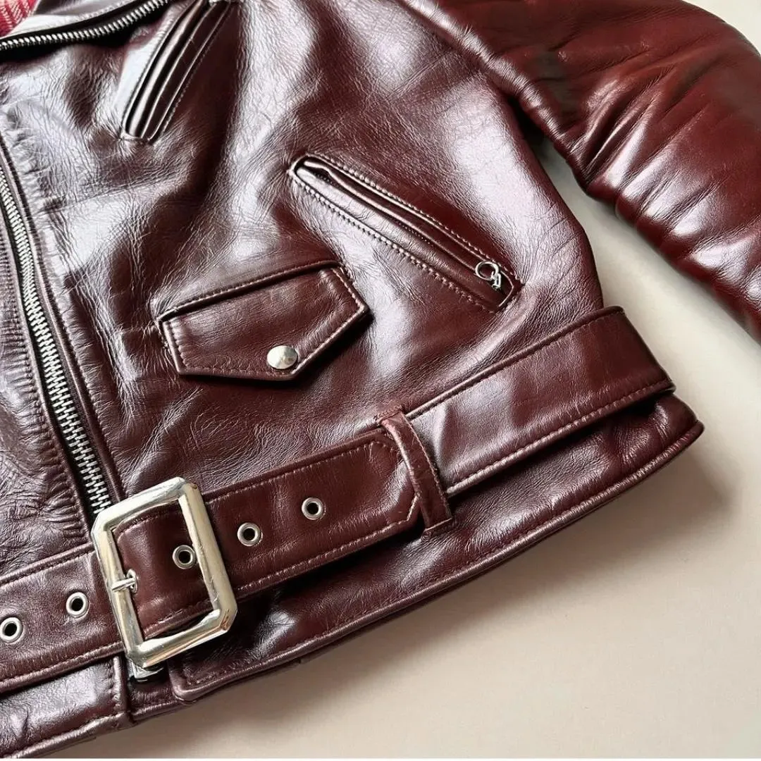 Biker Maroon leather jacket