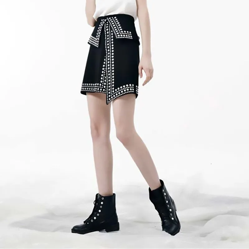 Black Dots Asymmetrical Skirts