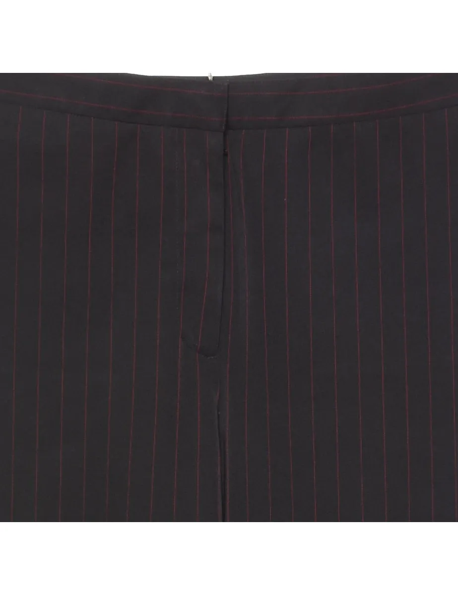 Black Pinstriped Trousers - W31 L29