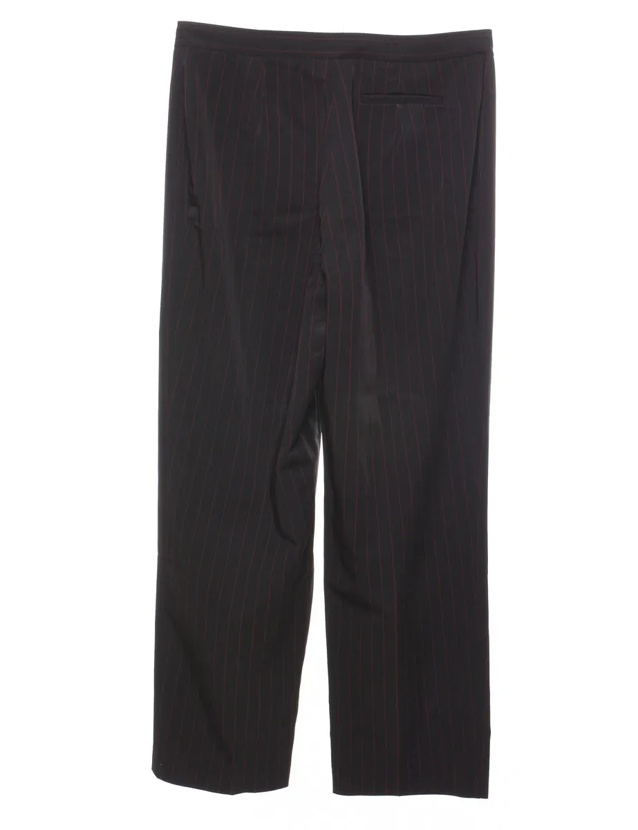 Black Pinstriped Trousers - W31 L29