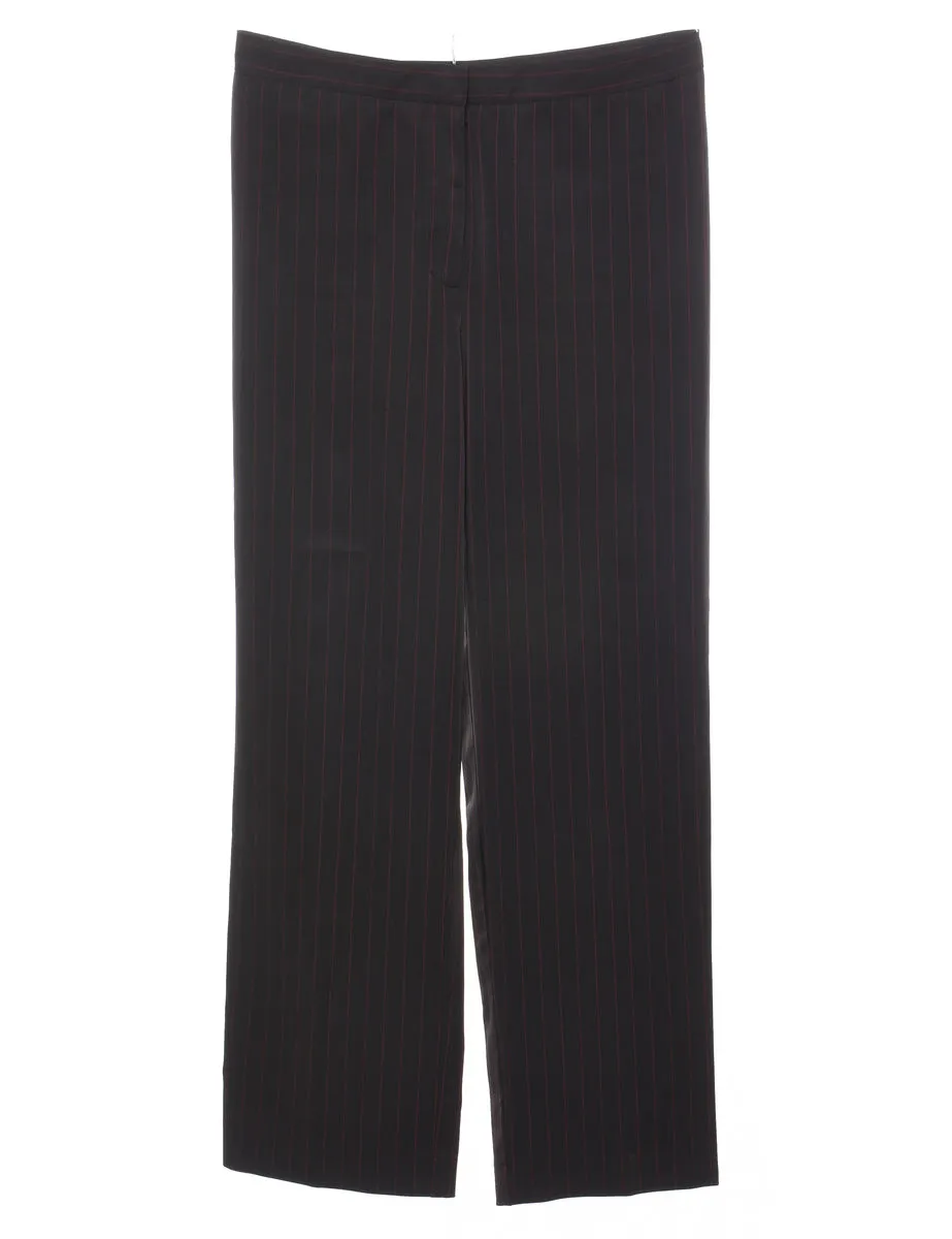 Black Pinstriped Trousers - W31 L29