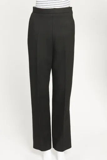 Black Side Zip Straight Trousers