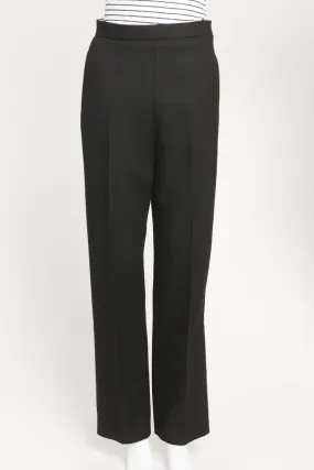 Black Side Zip Straight Trousers