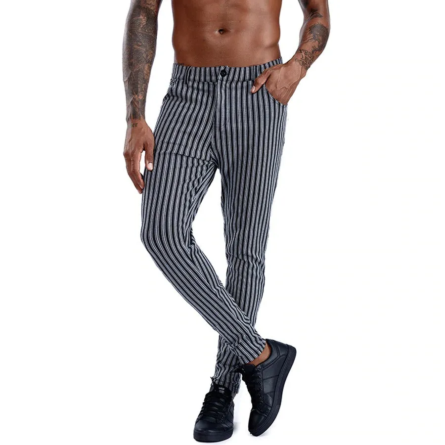 Black Striped Chinos