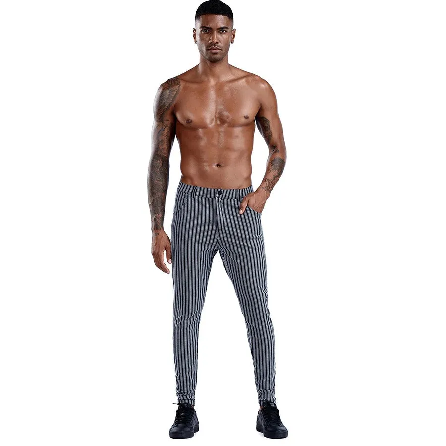 Black Striped Chinos