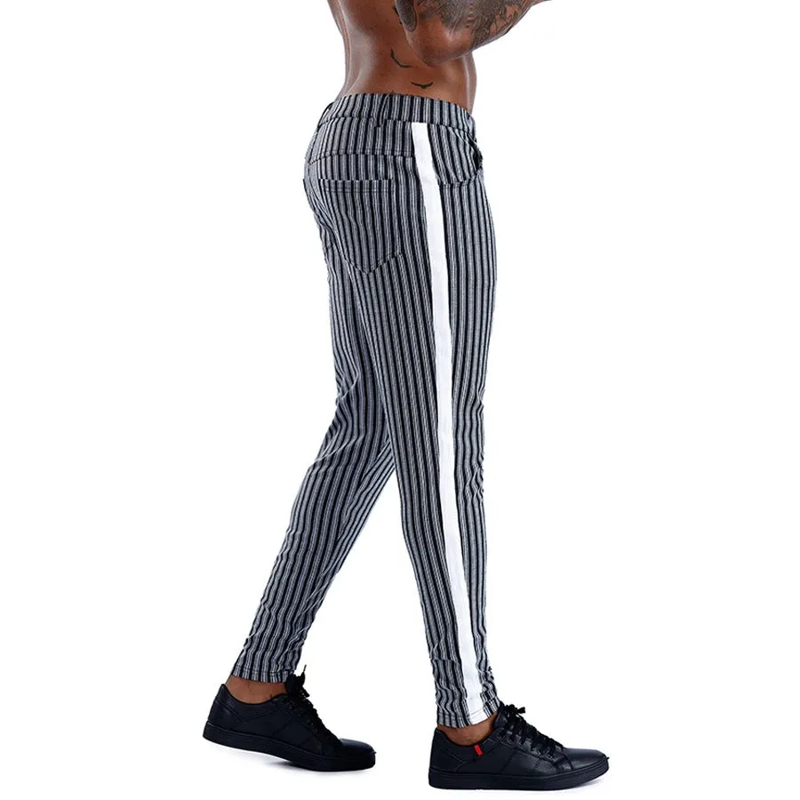 Black Striped Chinos