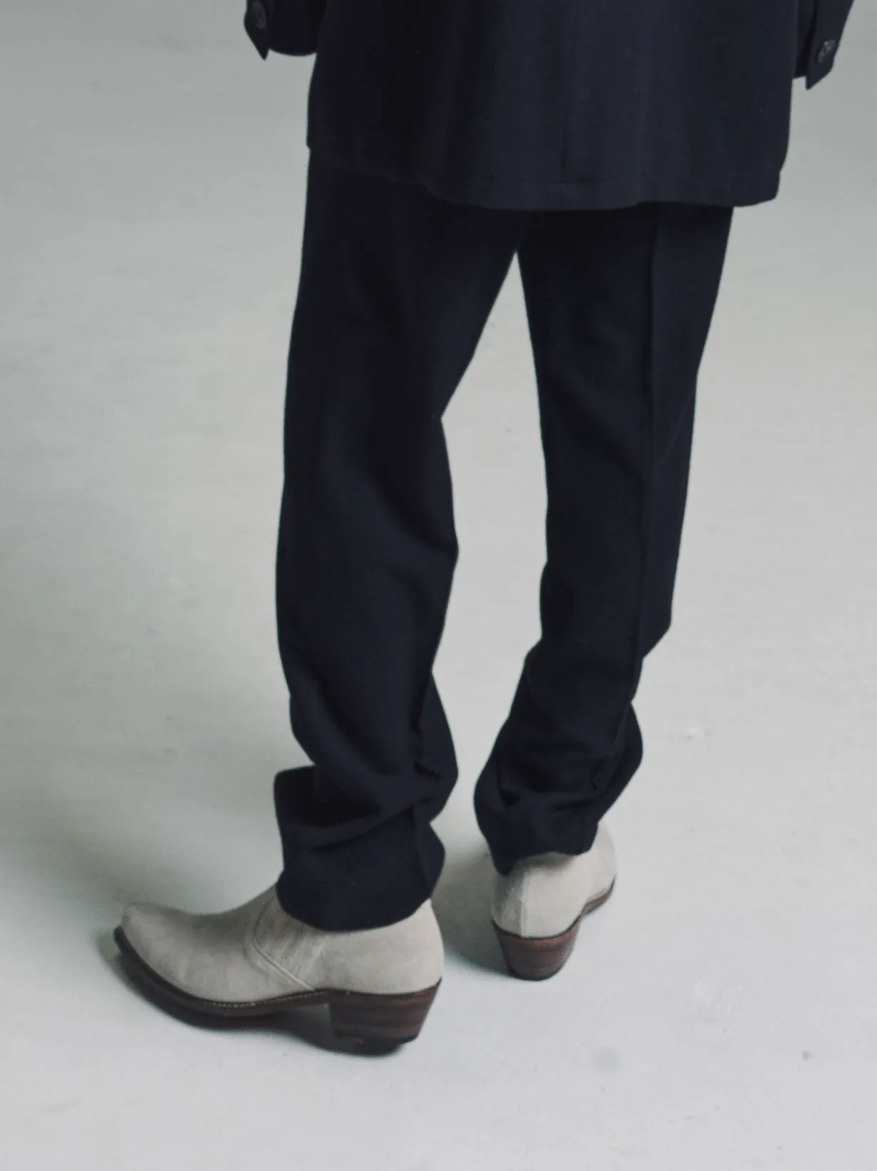 Black Wool Ox Mild Western Trousers