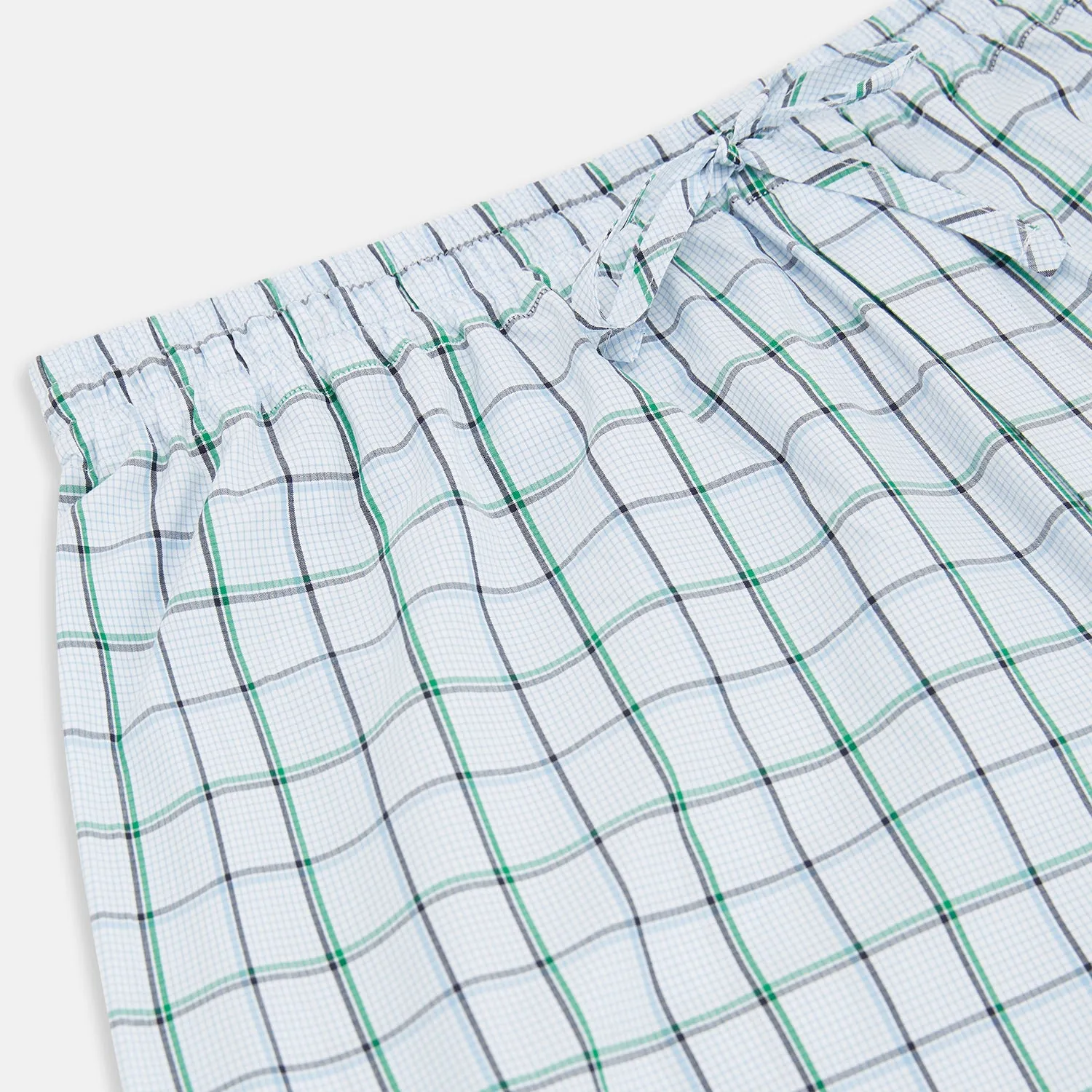 Blue and Green Tattersall Check Pyjama Trousers