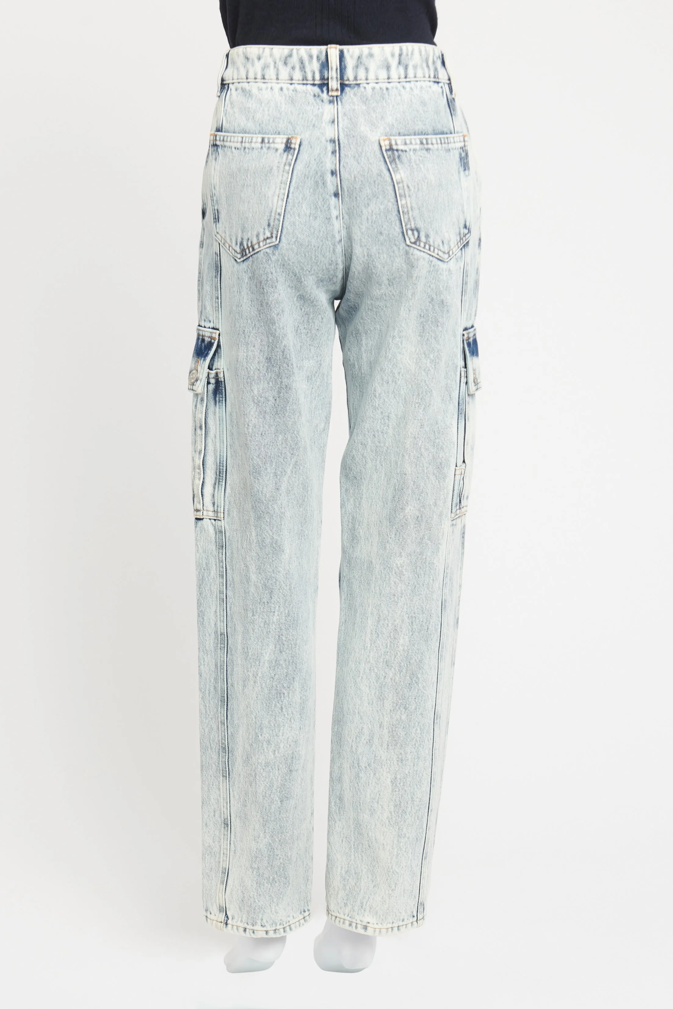 Blue Cotton Acid Wash Preowned Jeans