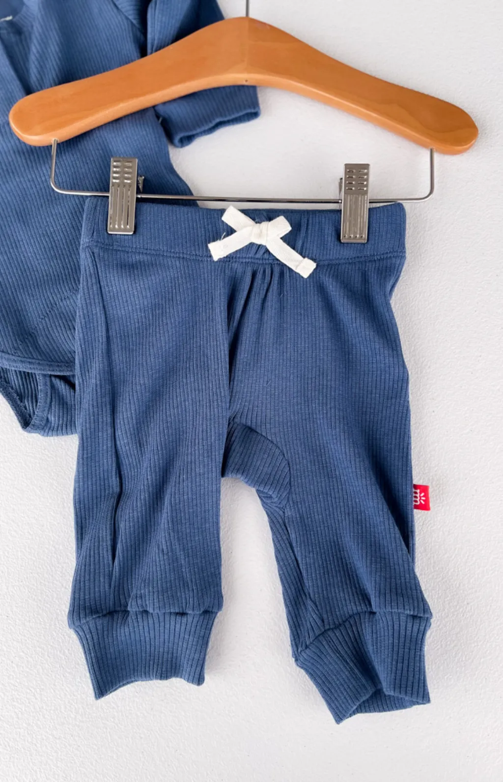 Blue Ribbed Magnetic Me Bodysuit & Pants