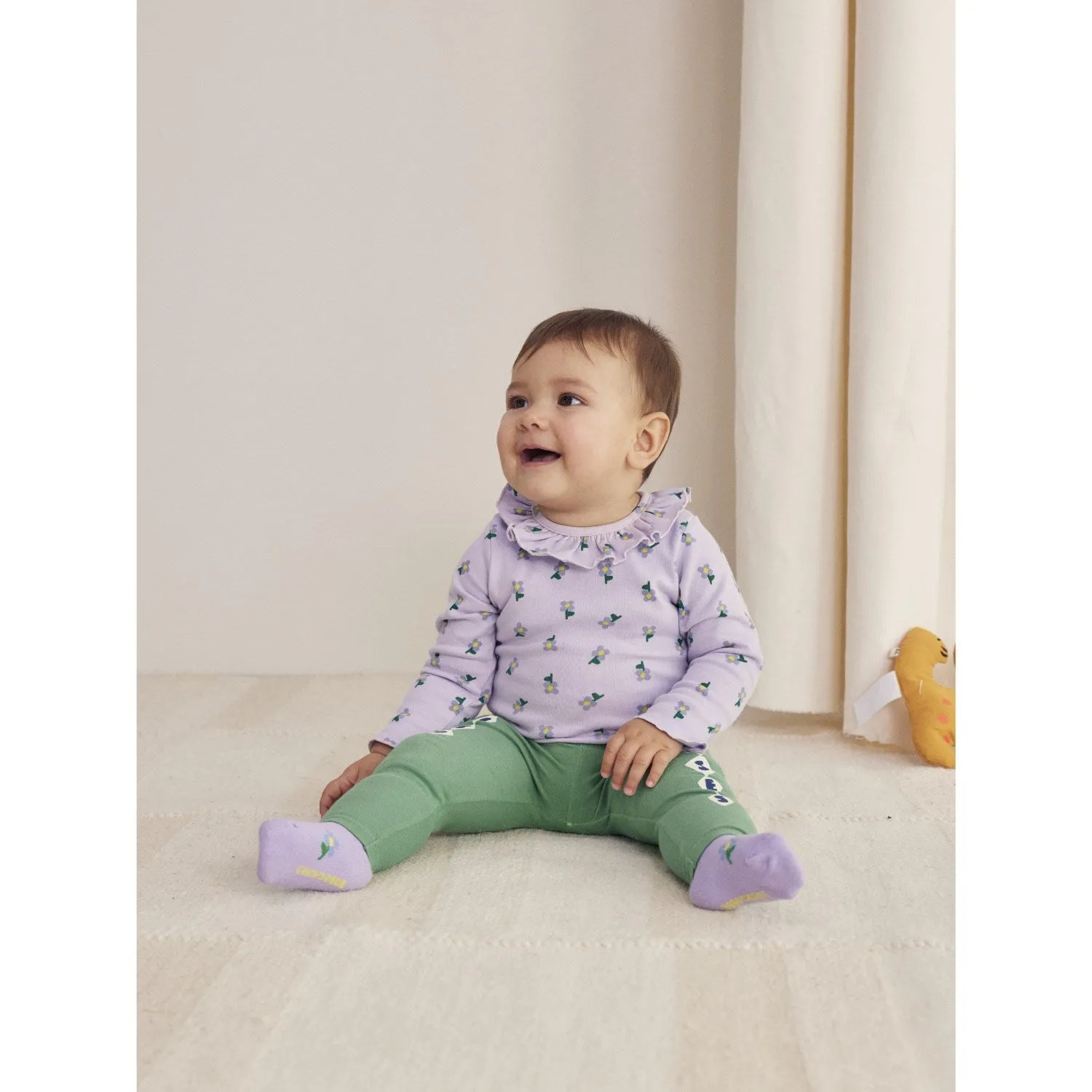 Bobo Choses Lavender Pansy Flower Ruffle Body