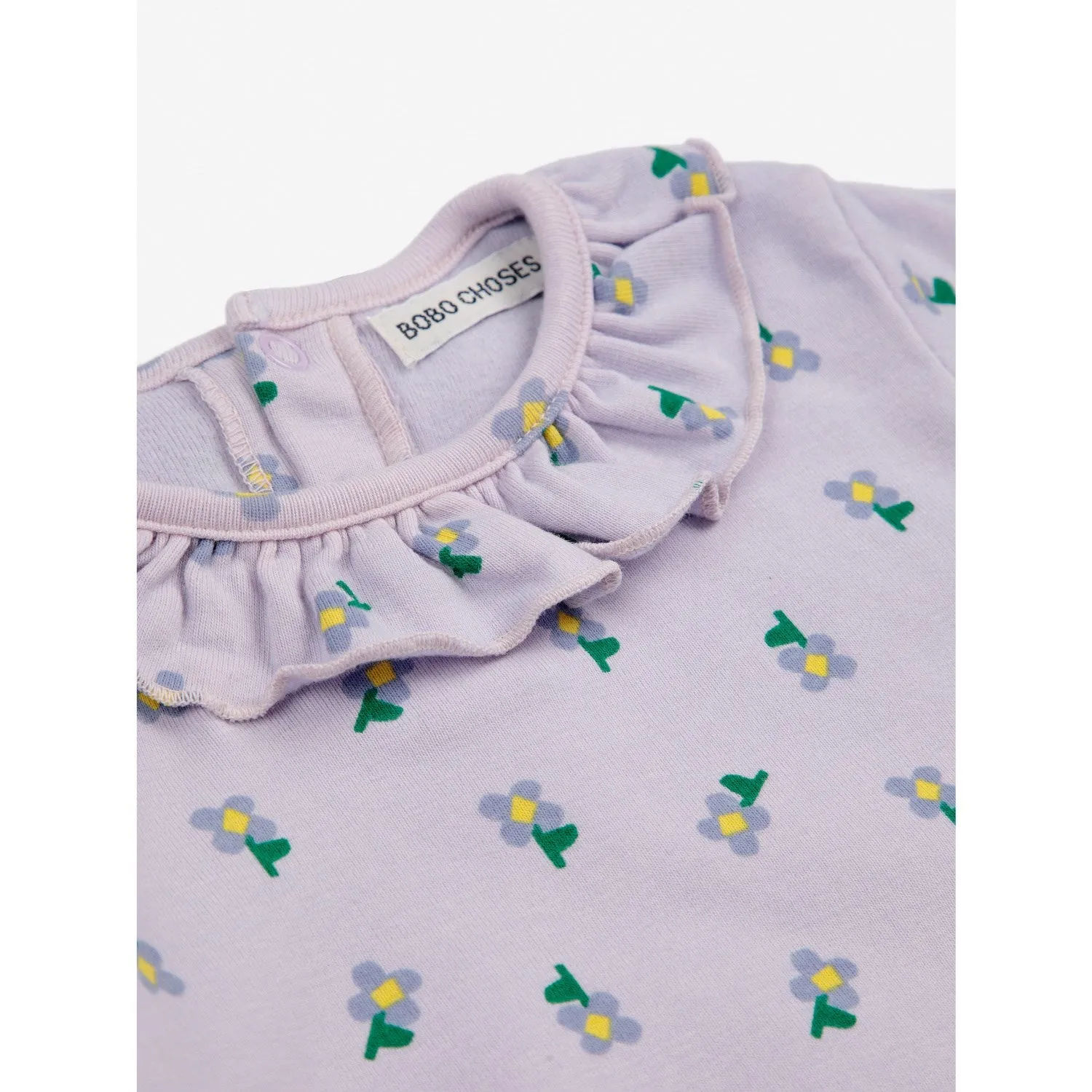 Bobo Choses Lavender Pansy Flower Ruffle Body