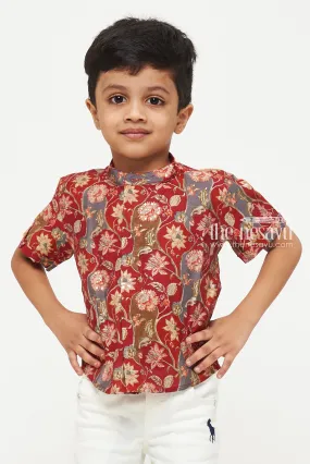 Boys Floral Cotton Shirt - A Timeless Elegance