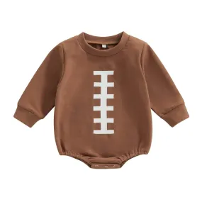 Brown Football Baby Bodysuit