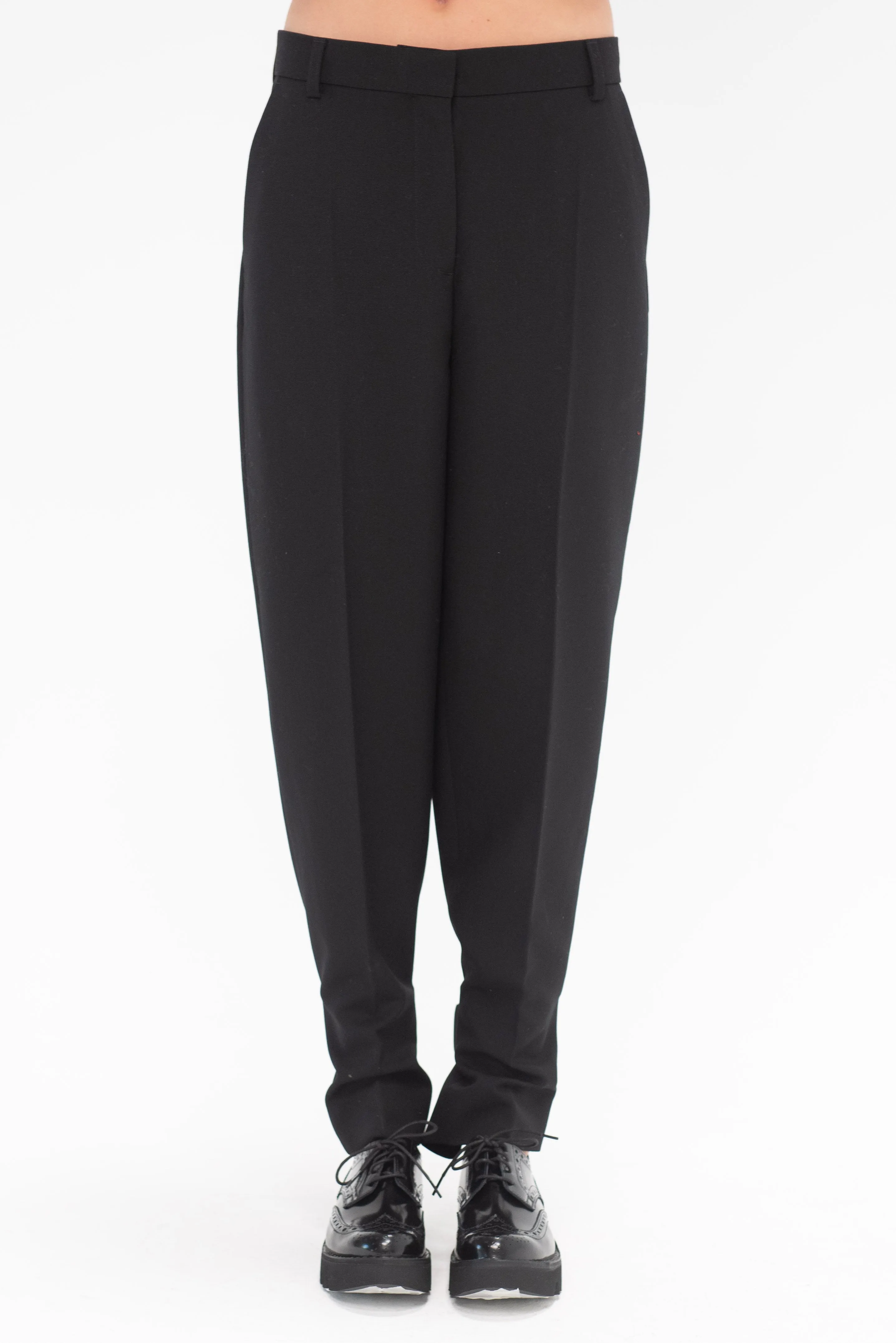 Buckled Slouch Trousers, Black