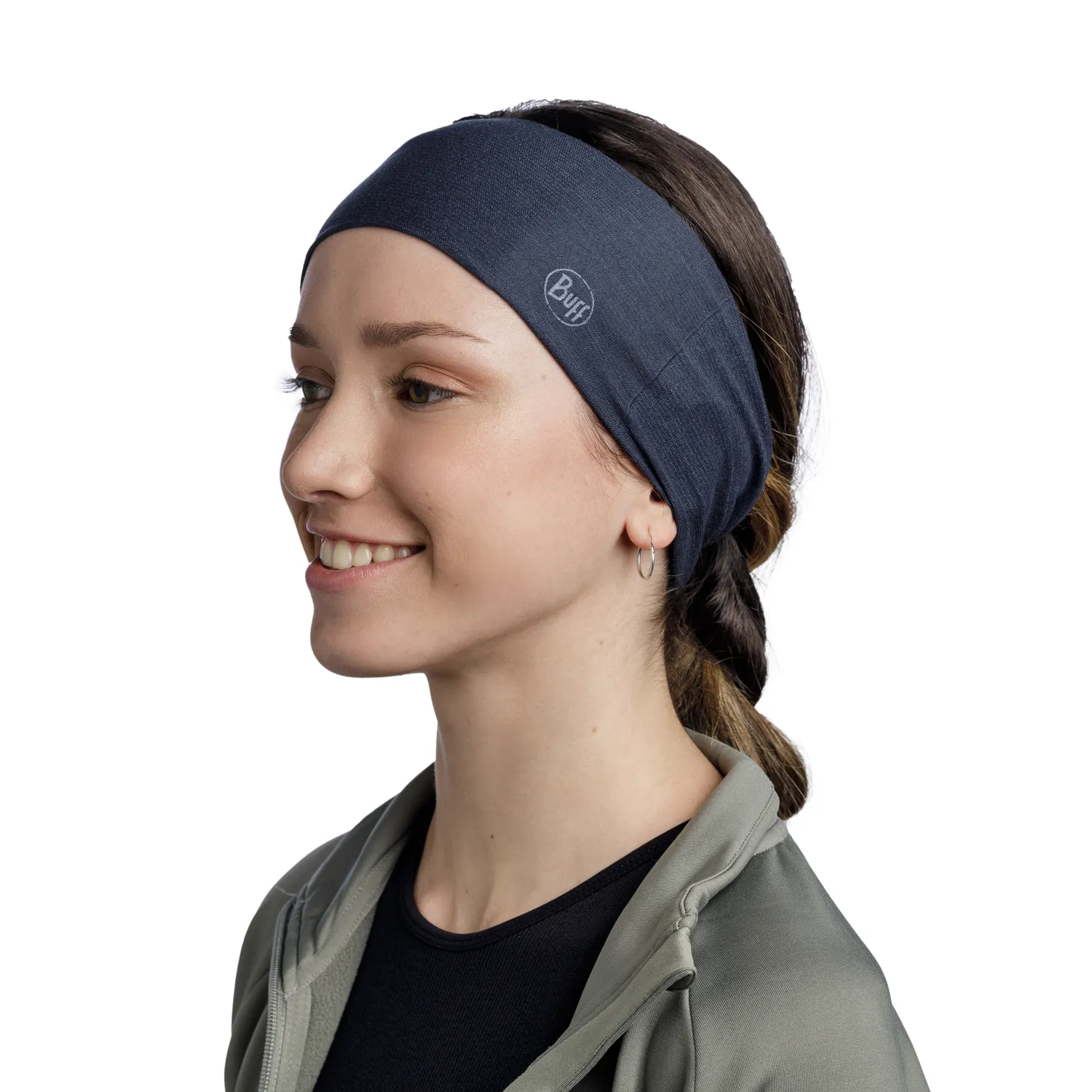 Buff Coolnet UV Wide Headband Solid Night Blue | Buy Buff Coolnet UV Wide Headband Solid Night Blue here | Outnorth