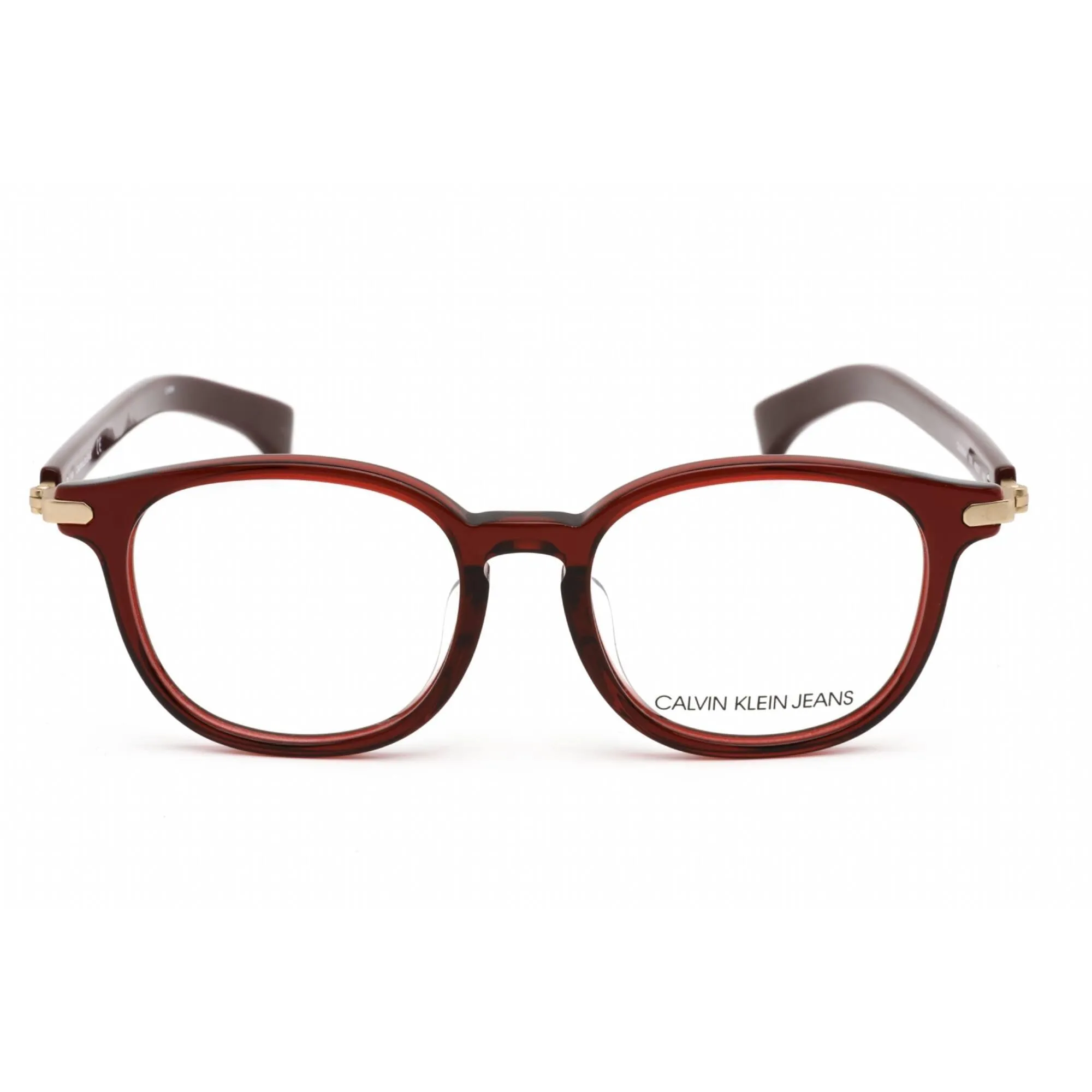 Calvin Klein Jeans Unisex Eyeglasses - Crystal Burgundy Oval Frame | CKJ956AF 609