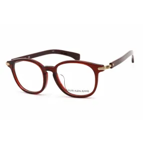 Calvin Klein Jeans Unisex Eyeglasses - Crystal Burgundy Oval Frame | CKJ956AF 609