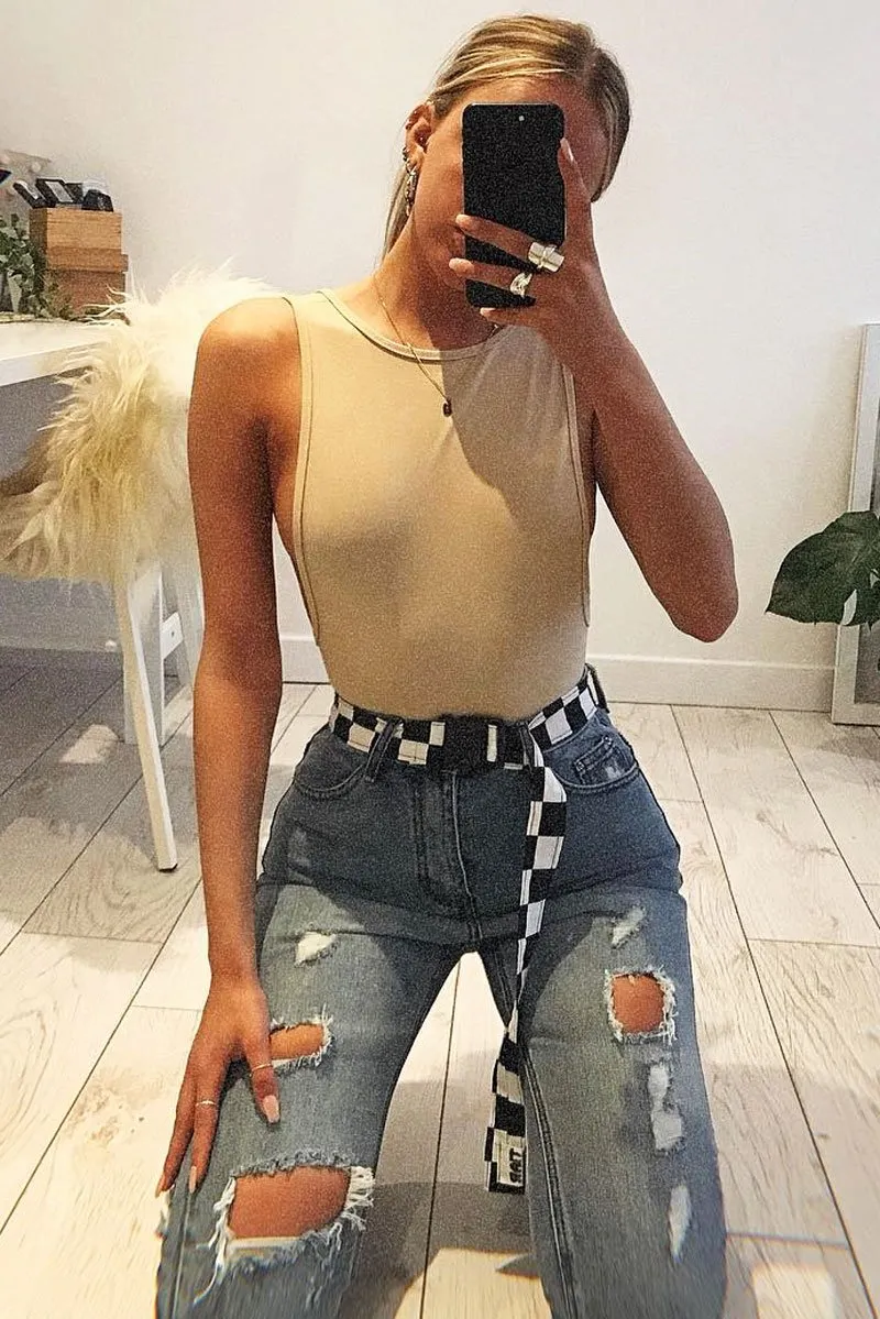 Camel Side Boob Bodysuit - Adrionna