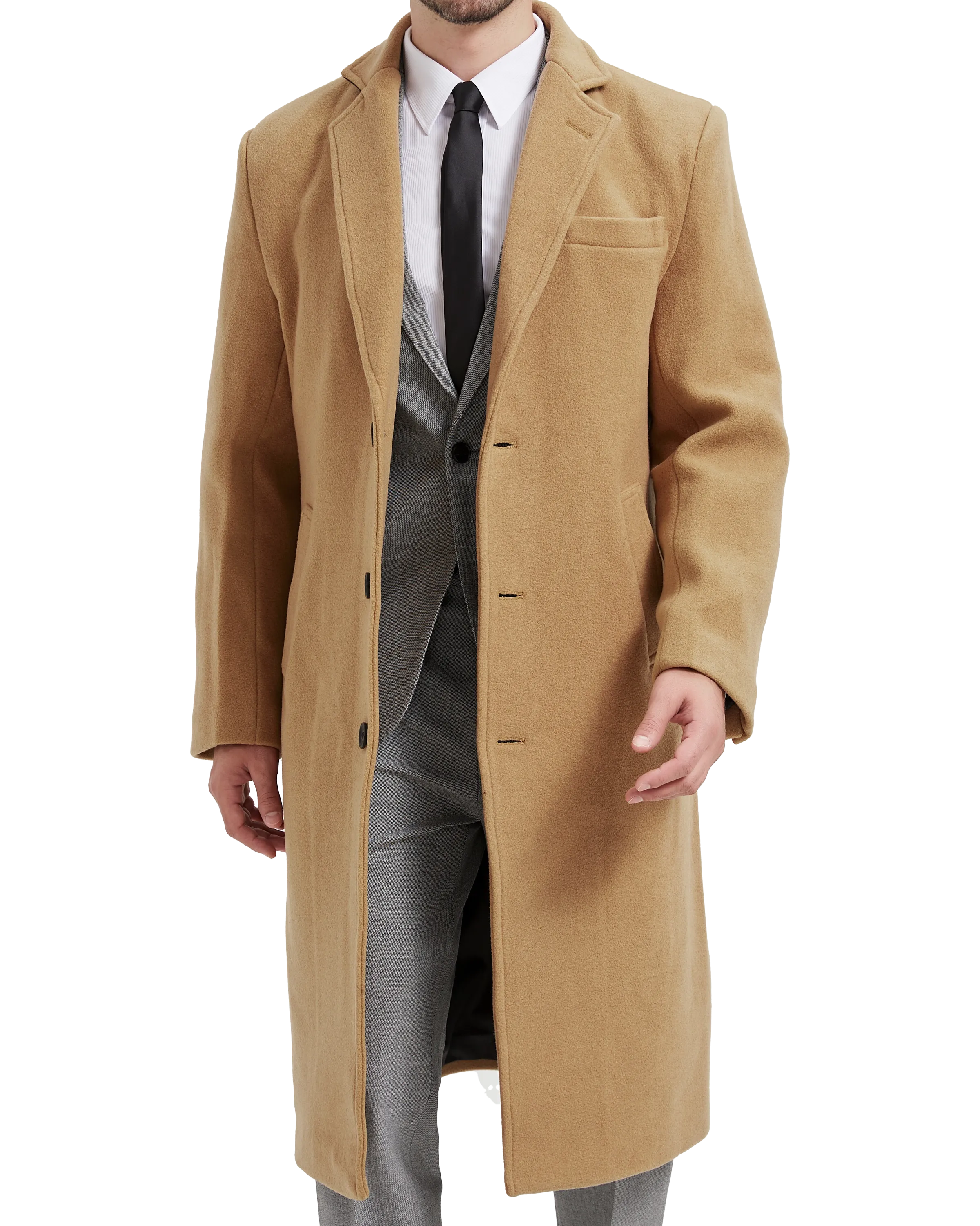 Camel Wool Cashmere Long Overcoat