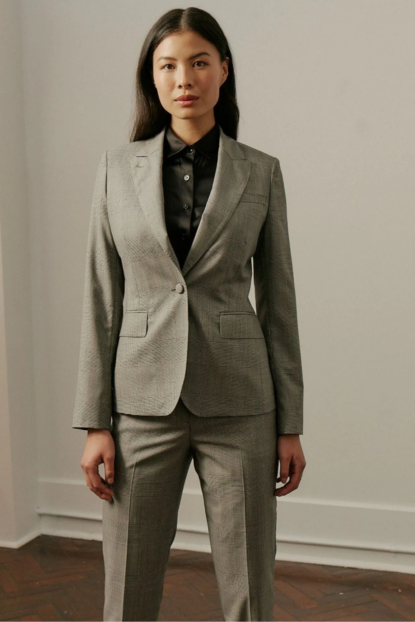 Camila Suit - Grey with Plum Check Wool