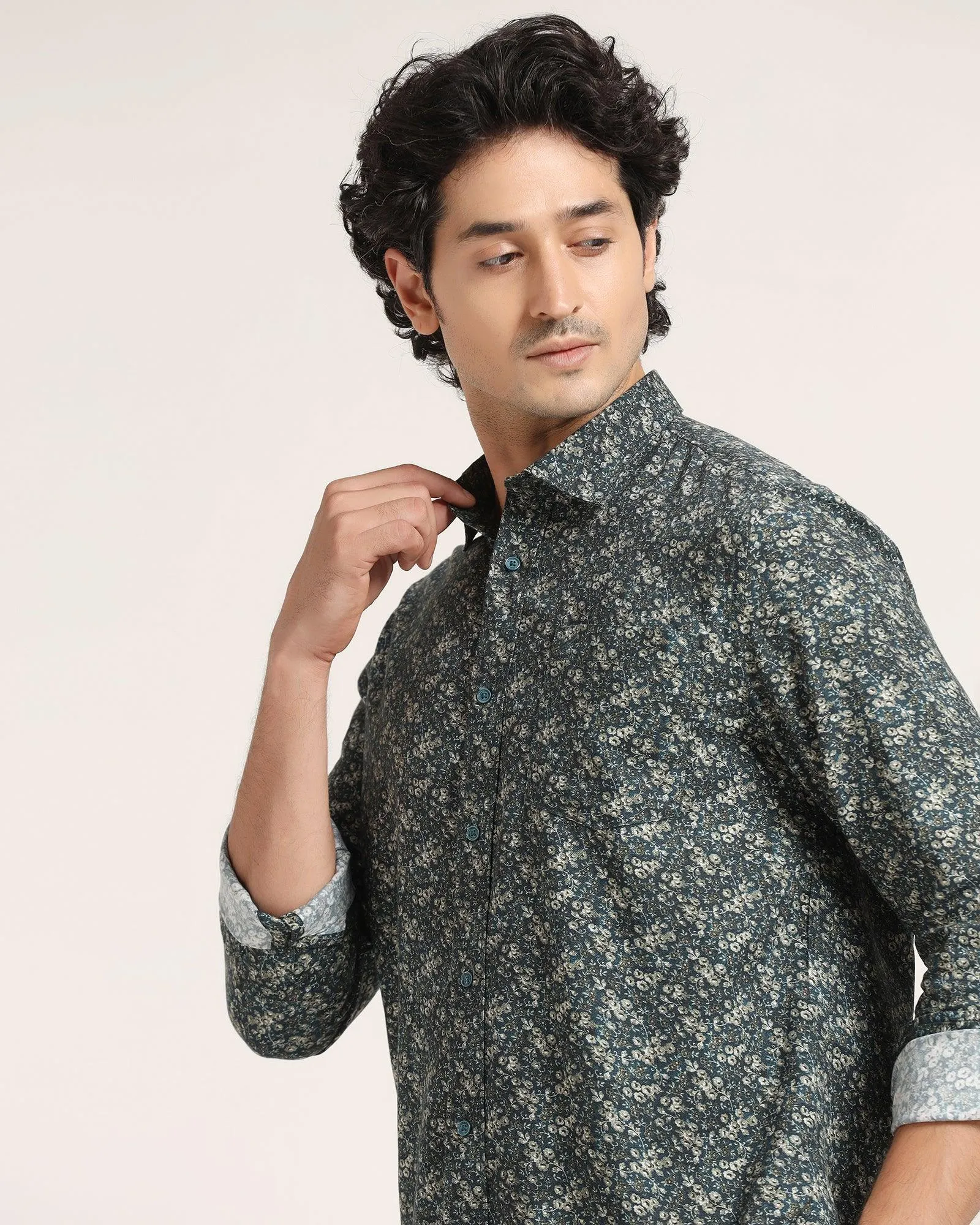 Casual Blue Printed Shirt - Flam