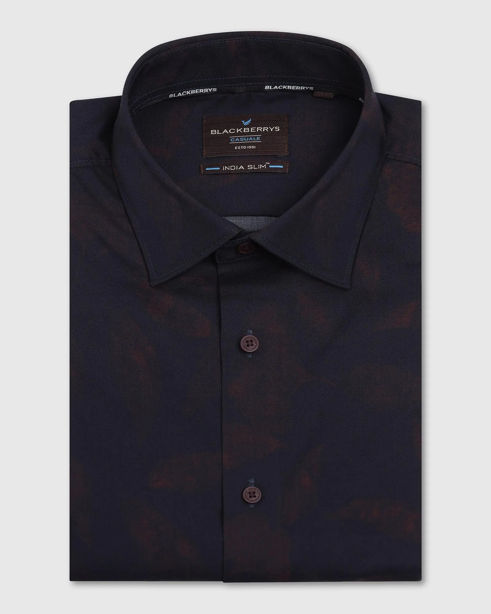 Casual Half Sleeve Rust Stripe Shirt - Nino