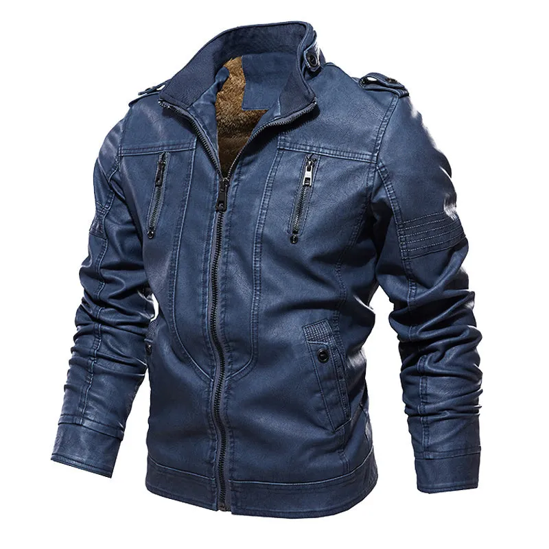 casual leather jacket for men