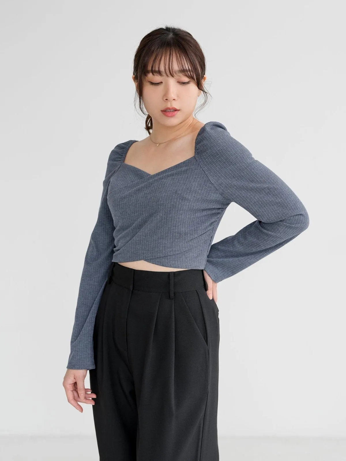 Ceres Wrap Front Knit Top*