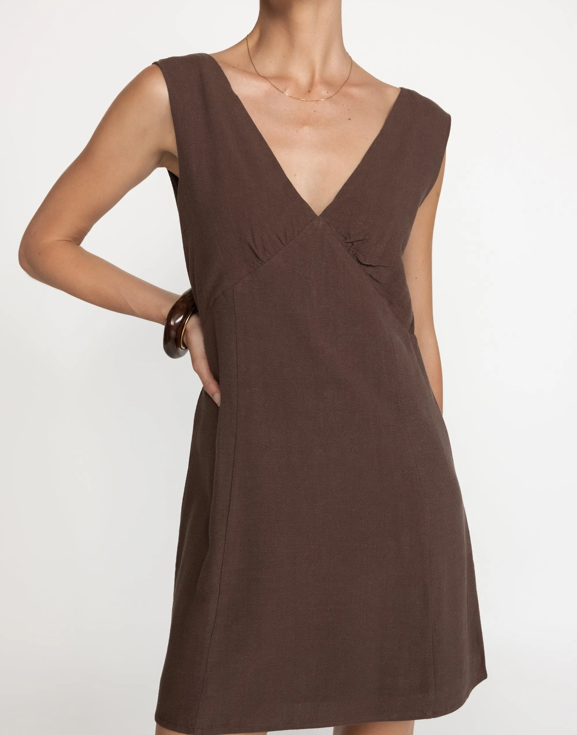 Chappell Mini Dress (Cocoa)