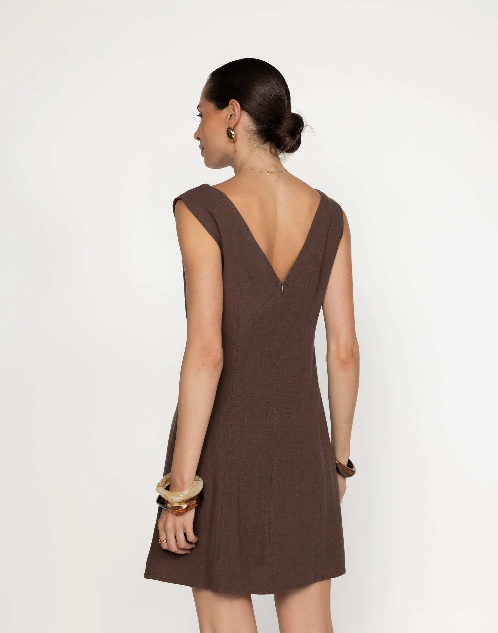 Chappell Mini Dress (Cocoa)