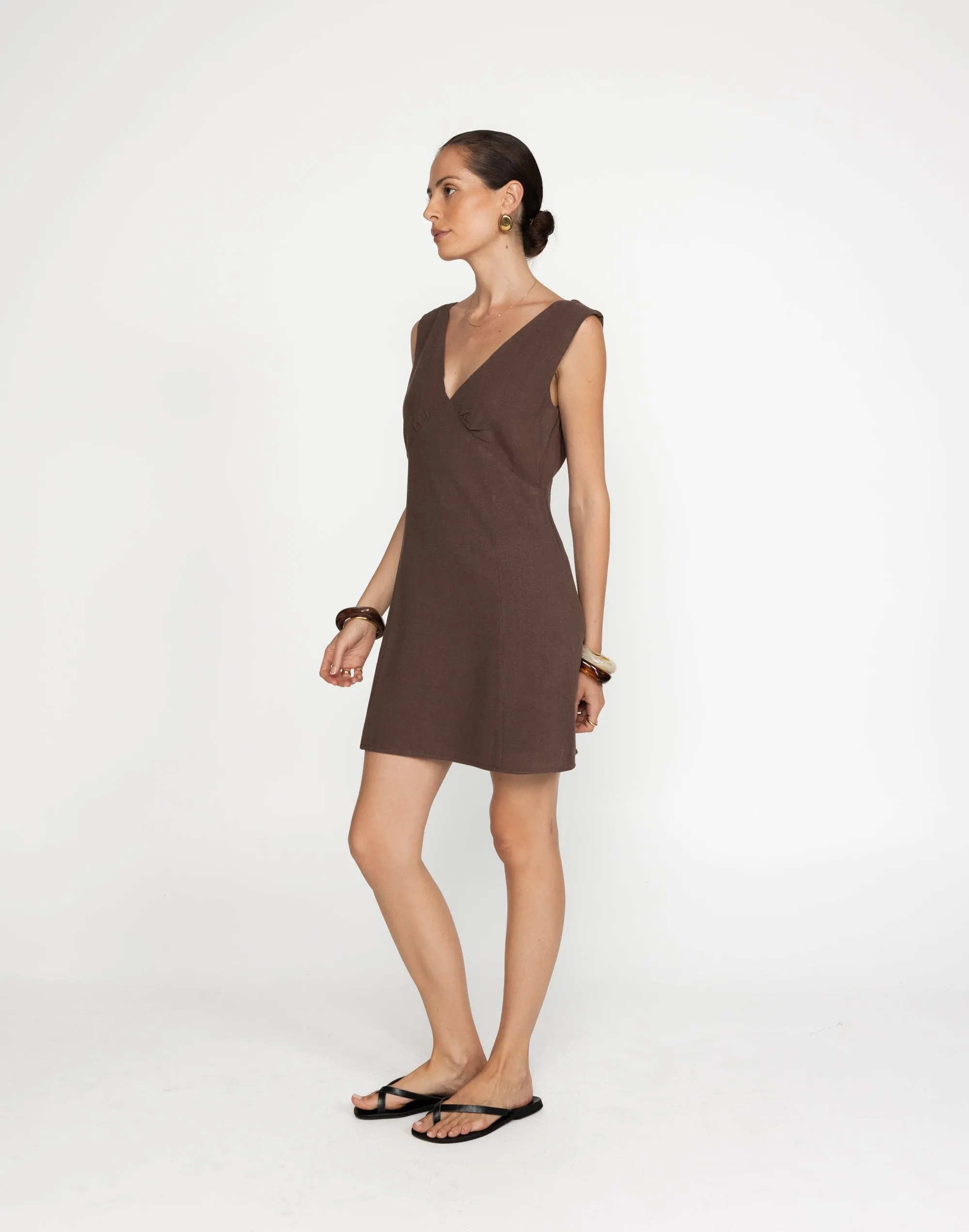 Chappell Mini Dress (Cocoa)