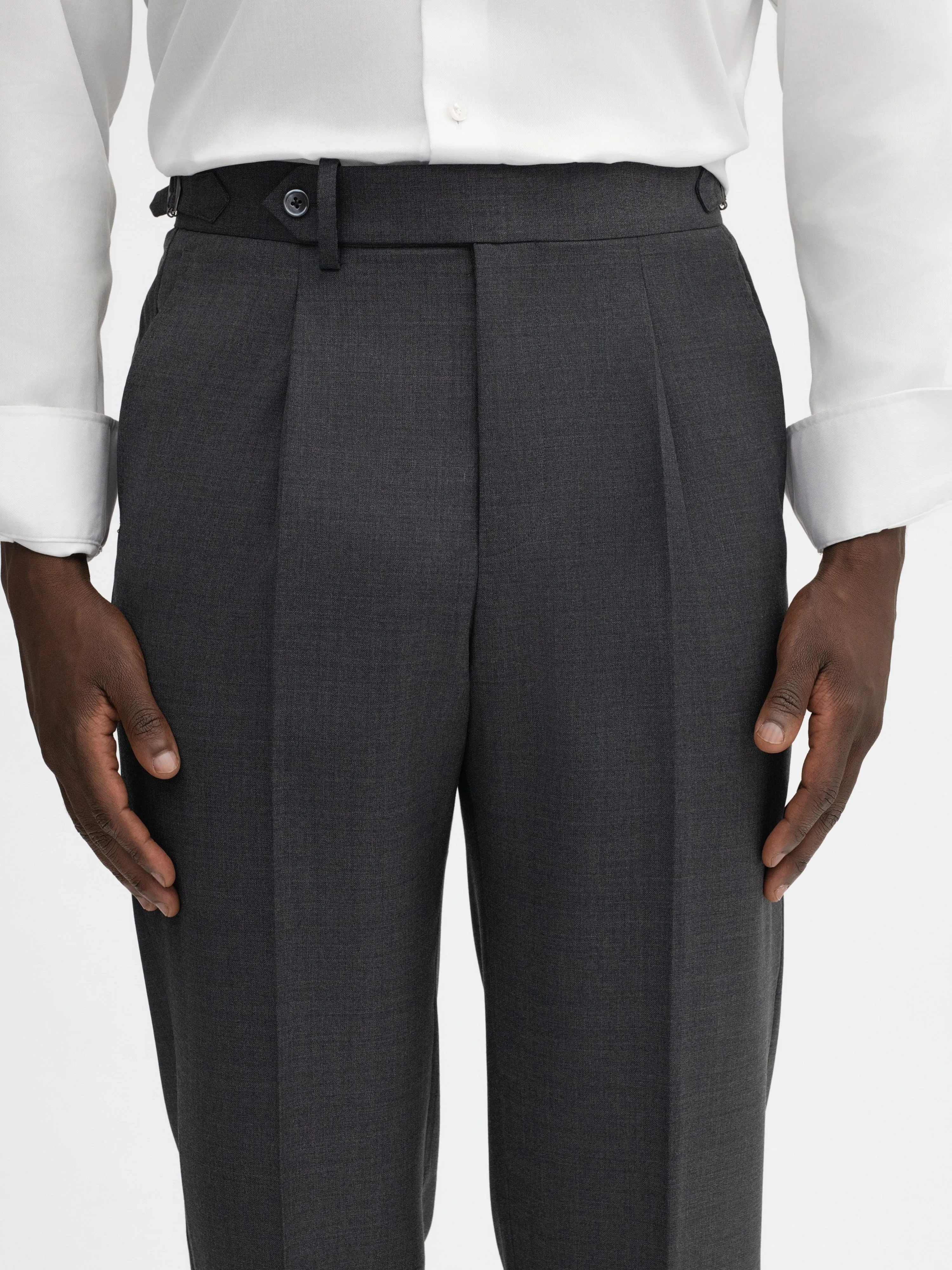 Charcoal S130 Wool Oscar Trousers