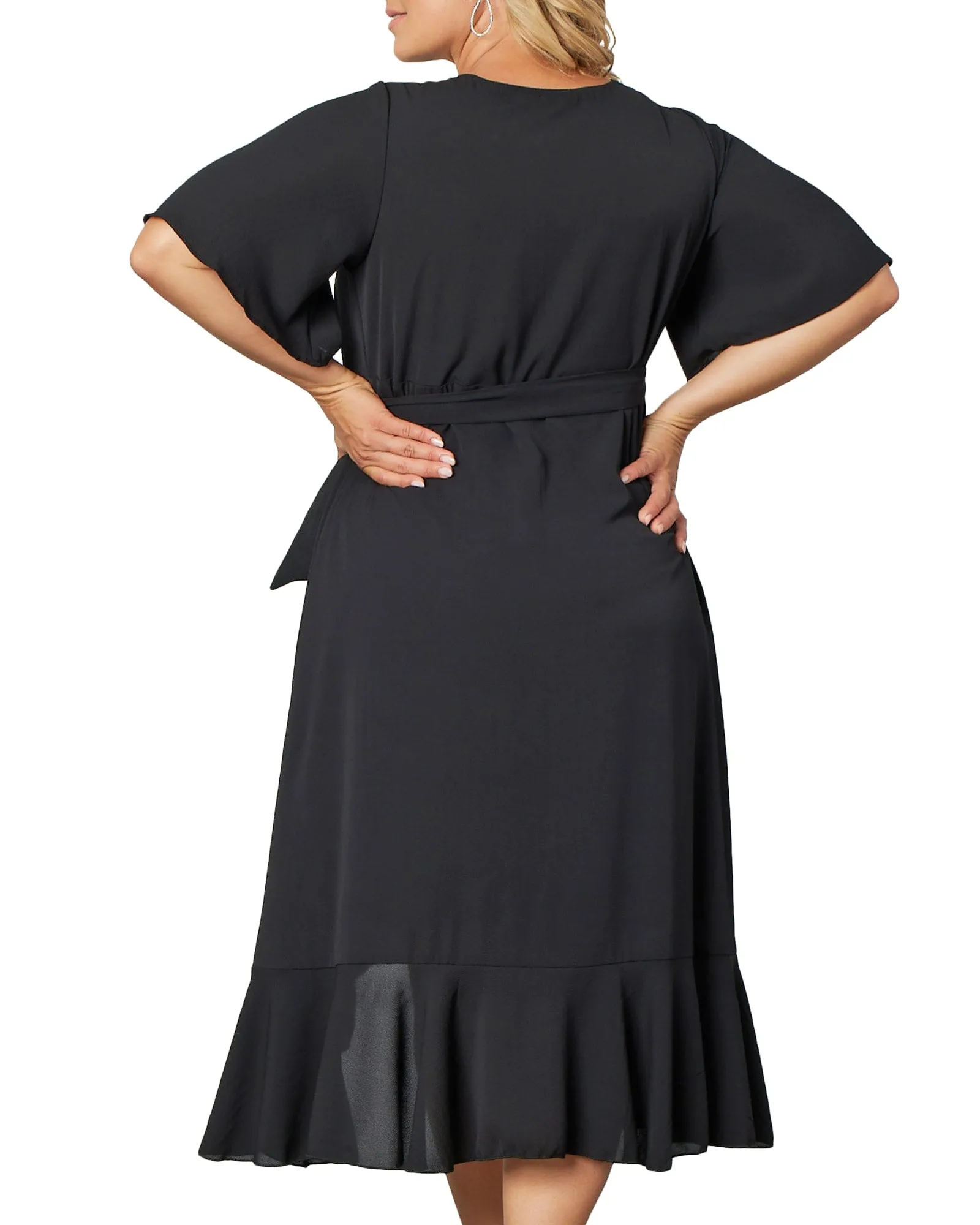 Chloe Crepe Wrap Dress | BLACK NOIR