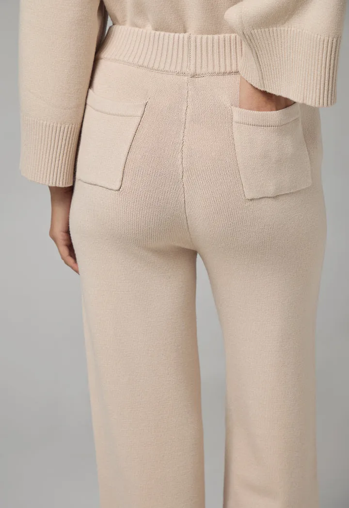 Choice Knitted Elasticated Waist Trousers Beige